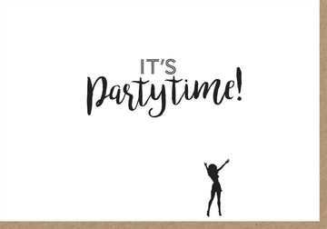 Geburtstagskarte für Frauen - Elegante Doppelkarte "Partytime" mit Stilvollem Design, Glückwunsch & Jubiläumsfeier Motiv, Festliche Gratulationskarte