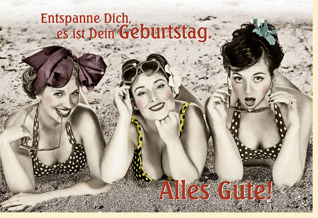 Geburtstagskarte für Frauen - Lustige Retro Doppelkarte mit Witzigem Spruch, Entspannung & Humor - Vintage Grußkarte für Geburtstag, Originelle Glückwünsche & Spaß, Kreative Überraschung Geschenkidee