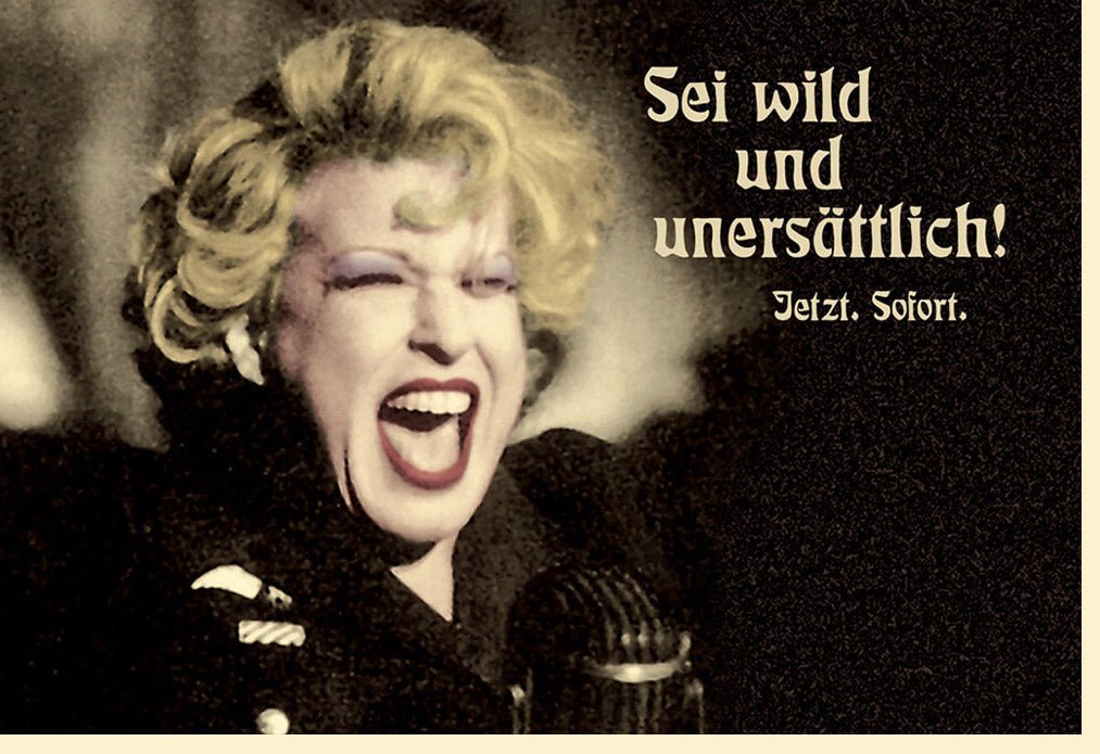 Geburtstagskarte für Frauen - Lustige Retro Spruch Doppelkarte "Wild & Unersättlich" - Humorvolle Witzige Grußkarte mit Glückwünschen, Vintage Party Spaß, Perfekt für Weiberabend & Geburtstagsfeier Geschenk