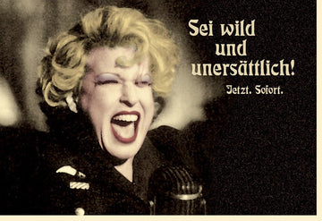 Geburtstagskarte für Frauen - Lustige Retro Spruch Doppelkarte "Wild & Unersättlich" - Humorvolle Witzige Grußkarte mit Glückwünschen, Vintage Party Spaß, Perfekt für Weiberabend & Geburtstagsfeier Geschenk