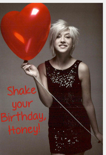 Geburtstagskarte für Frauen - Lustige Spruchkarte mit Herzballon & Paillettenkleid, Humorvolle Glückwünsche für Party & Feier, Celebration Birthday Fun