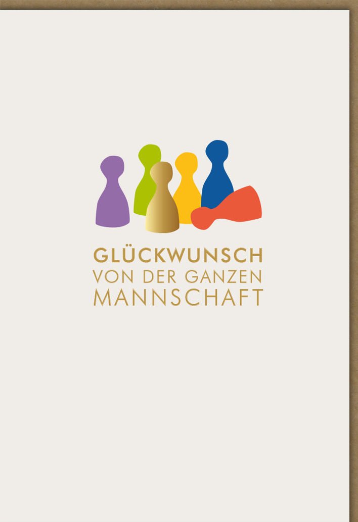 Geburtstagskarte für Kollegen - Teamwork & Spielfiguren Design, Bunte Gratulationskarte für Business Anlässe, Büro Feier Deko