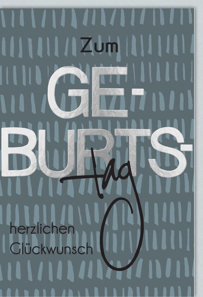 Geburtstagskarte für Männer - Elegante Glückwunschkarte in moderner Typografie, Schlichtes Design in Grautönen, Doppelkarte