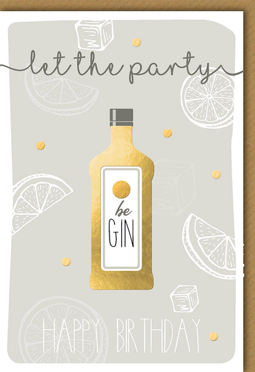Geburtstagskarte für Männer - Witzige Gin Tonic Humor Doppelkarte mit Spruch, Glückwünsche & Cheers Motiv, Alkohol & Zitrone Design, Lustige Party Feier Karte für Erwachsene zur Gratulation