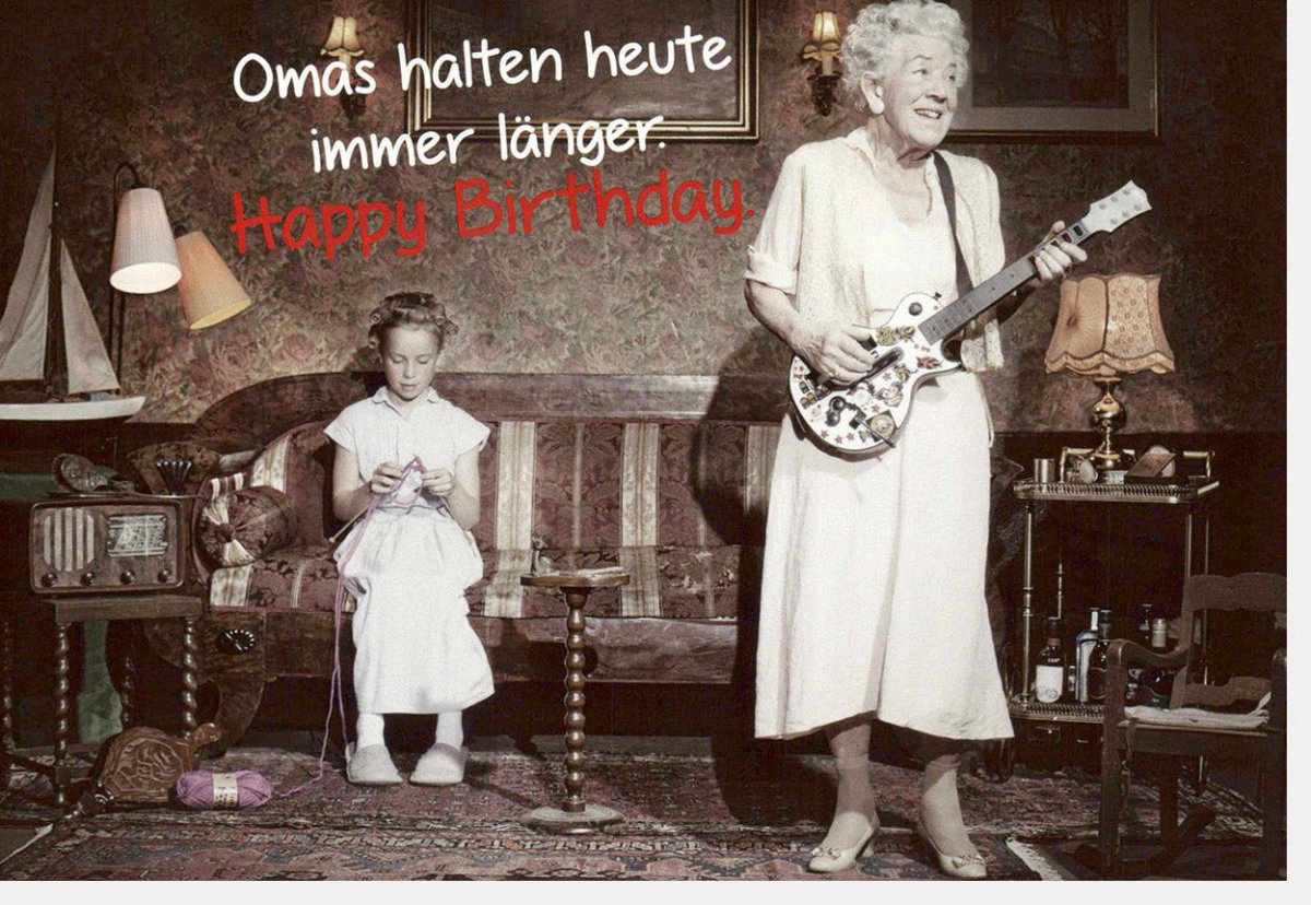 Geburtstagskarte für Oma - Lustige & Witzige Glückwunschkarte mit Spruch, Vintage Retro Cartoon Design, Humorvolle Granny Birthday Greeting Card, Langlebig & Spaßig