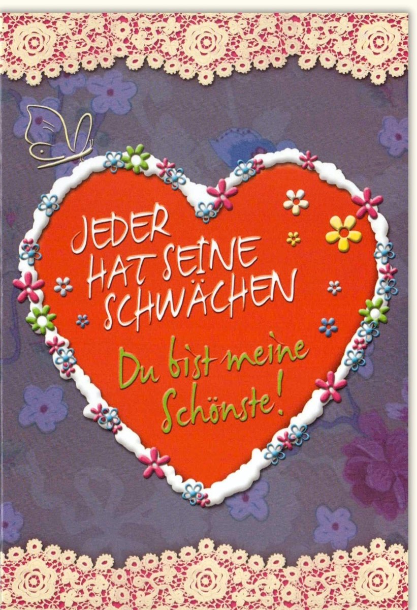 Geburtstagskarte für Partner: Romantische Liebe & Schwächen, Humorvolle Persönliche Beziehung Glückwünsche, Kreativ Originell Handgeschrieben mit Herz & Blumen, Dekorativ Festlich