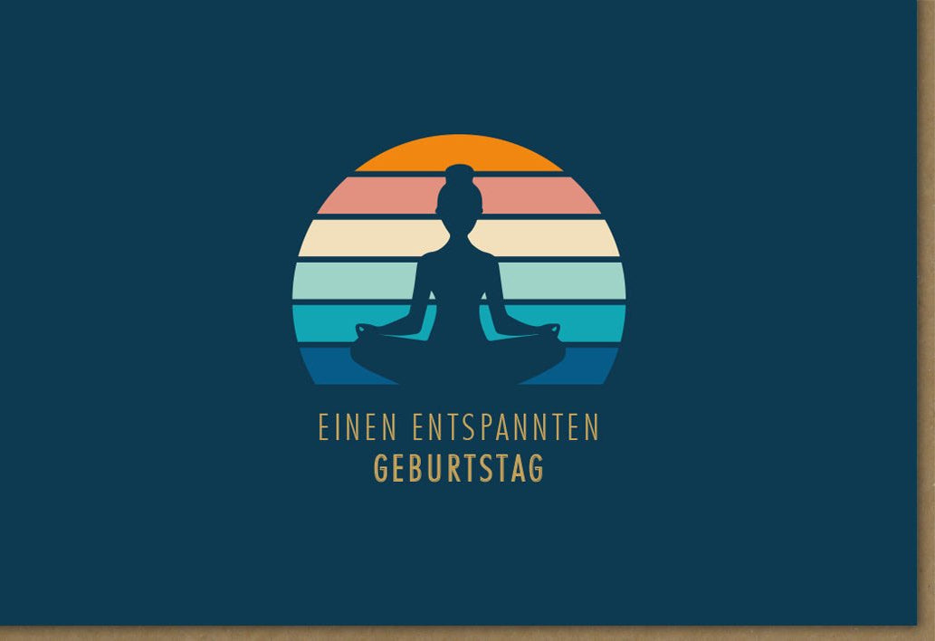 Geburtstagskarte für Yoga - Enthusiasten: Entspannung & Achtsamkeit - Wellness & Meditation Motiv in Blau, Ideales Geschenk für Frauen zur Förderung von Ruhe und Lebensfreude, Glückwünschkarte mit Balance - Thema für Yogaliebhaber