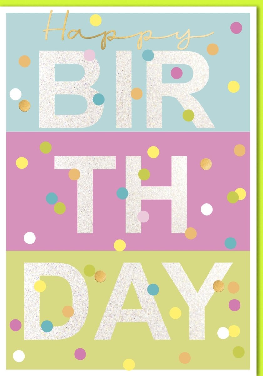 Geburtstagskarte Maxi A4 XXL - Bunte Farbfelder Glückwunsch Großformat, Festliche Happy Birthday Dekoration für Feierlichkeiten & Jubiläum, Große Geburtstagsfeier Karten