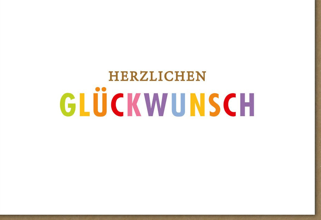 Geburtstagskarte - Midoro Glückwunschkarte mit bunten Buchstaben und Herzlichen Glückwunsch, Unisex Doppelkarte für Erwachsene und Kinder, Feierlicher Anlass in Regenbogenfarben