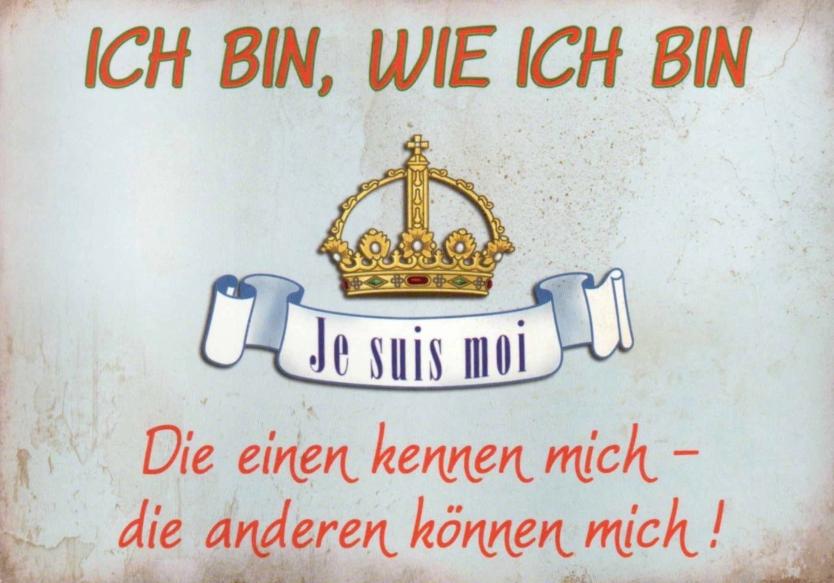 Geburtstagskarte mit Humor: Witzige Postkarte mit Spruch "Krone Richten & Selbstbewusstsein Stärken" - Einzigartige Karte für Persönlichkeit & Charakter, Individuell & Lustig, Motto zur Selbstakzeptanz