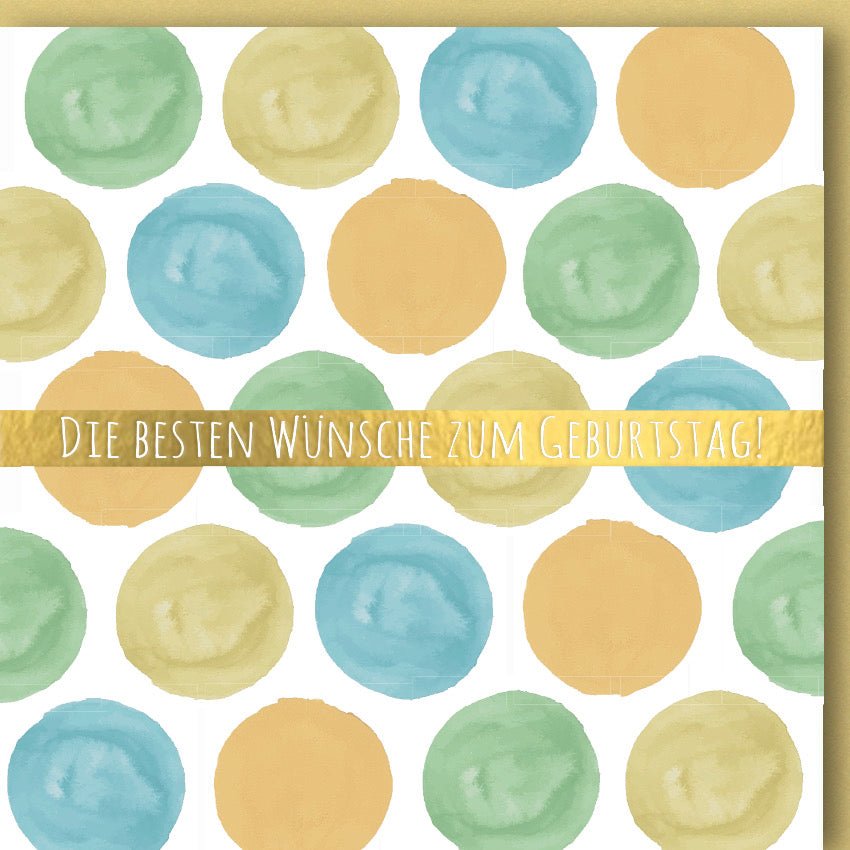 Geburtstagskarte - Moderne Glückwunschkarte mit Bunten Punkten in Pastell, Stilvolles Design für Festliche Gratulation, Hochwertige Papeterie Grußkarte