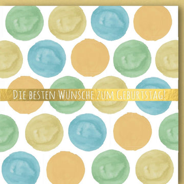 Geburtstagskarte - Moderne Glückwunschkarte mit Bunten Punkten in Pastell, Stilvolles Design für Festliche Gratulation, Hochwertige Papeterie Grußkarte
