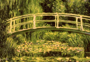 Geburtstagskarte - Monet Seerosenteich Impressionismus, Künstlerische Postkarte mit Gemälde Natur & Gartenmotiv, Wasser Teich Brücke Blumen Design, Hochwertiger Reprodruck im Vintage - Stil, Sammelbares Fine Art Dekor für Kunstliebhaber