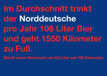 Geburtstagskarte Norddeutschland Humor - Witzige Postkarte mit Spruch 'Bier pro Kilometer Fußweg' - Lustige für Bierfreunde