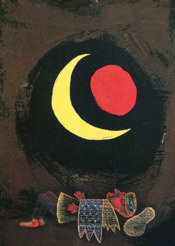 Geburtstagskarte Paul Klee "Strong Dream 1929" - Abstrakte Mondnacht, Expressionistisches Kunstwerk, Sammler - für Kunstliebhaber