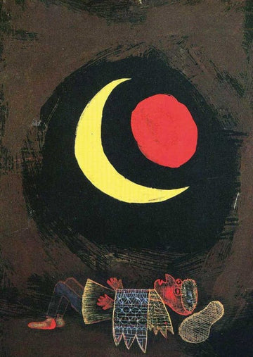 Geburtstagskarte Paul Klee "Strong Dream 1929" - Abstrakte Mondnacht, Expressionistisches Kunstwerk, Sammler - für Kunstliebhaber