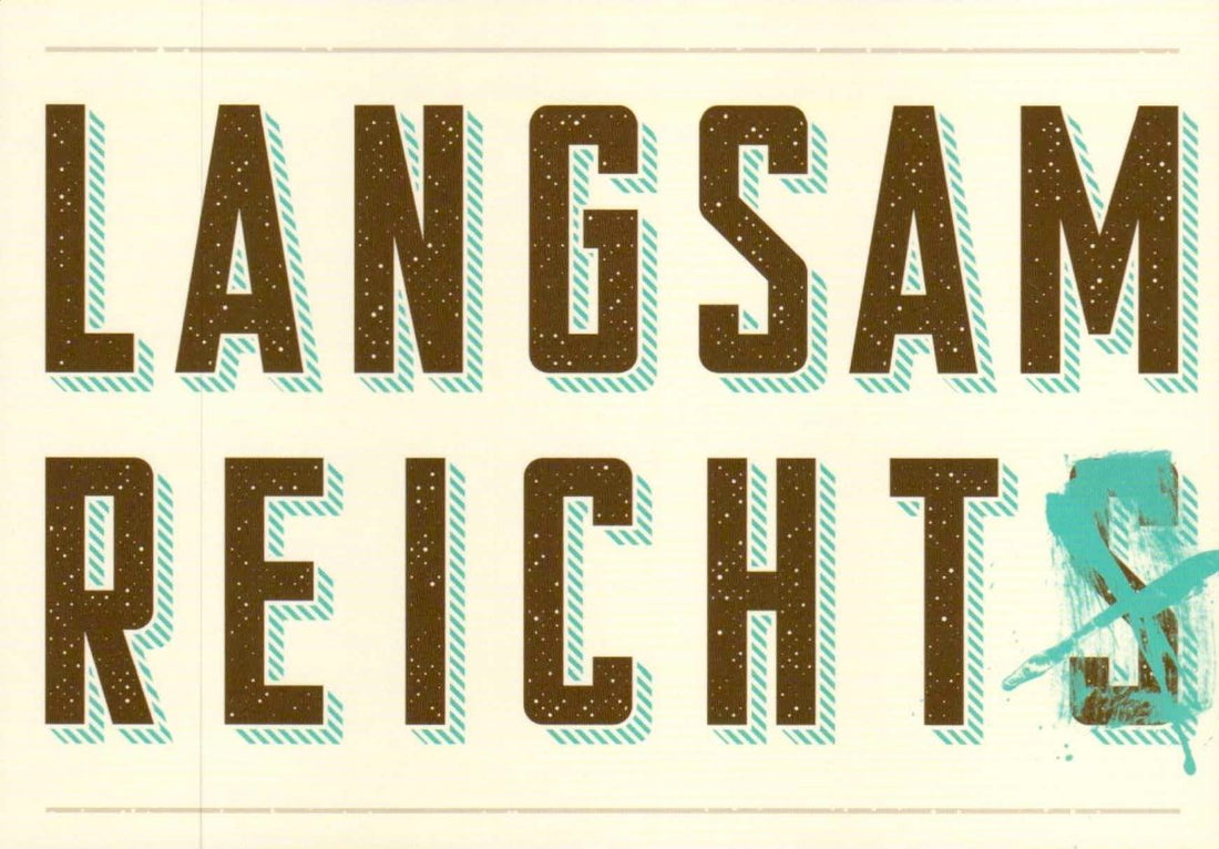 Geburtstagskarte Postkarte mit Sprüchen - Humorvolle Motivationsgrüße im Retro Design, Typografie Schriftzug, Witzige Deko & Geschenk, Statement Vintage Kalligrafie Handschrift Textbotschaft, Kommunikative Papierware Briefkarte