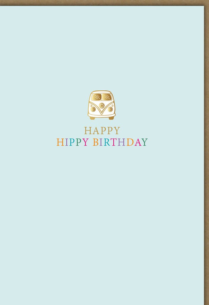 Geburtstagskarte Retro Bulli - Hippie Vintage Glückwunschkarte mit Bunt Pastellfarben, Ideal für Erwachsene & Jugendliche, Türkis Party Bus Motiv, Geburtstagsgruß zum Schreiben & Verschenken