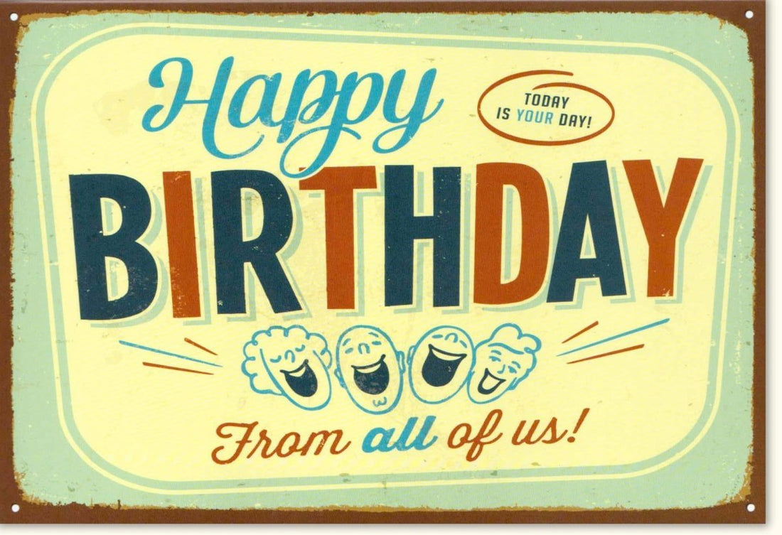 Geburtstagskarte Retro - Stil - Vintage Happy Birthday Grußkarte, Altmodische Glückwunschkarte zum Geburtstag mit Bierkrügen, Feierliche Gemeinschaftskarte, Doppelkarte mit Umschlag