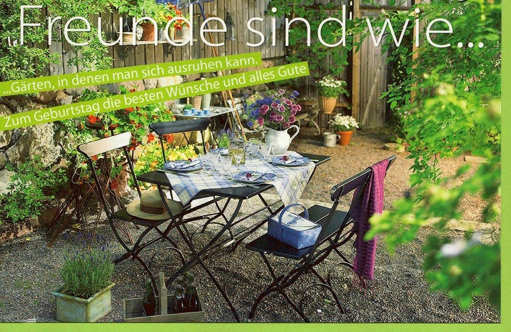 Geburtstagskarte Spruch Freunde Garten