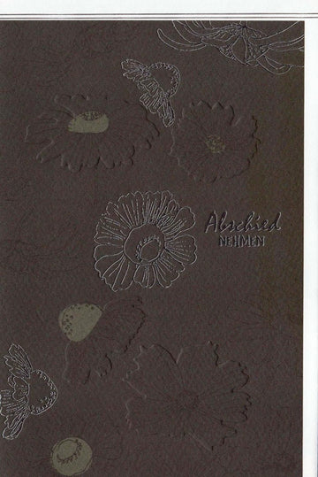 Geburtstagskarte Sternzeichen Skorpion - Elegante Glückwunschkarte mit Naturmotiven, Blumen & Schmetterlingen, Prägung in Dunkelbraun