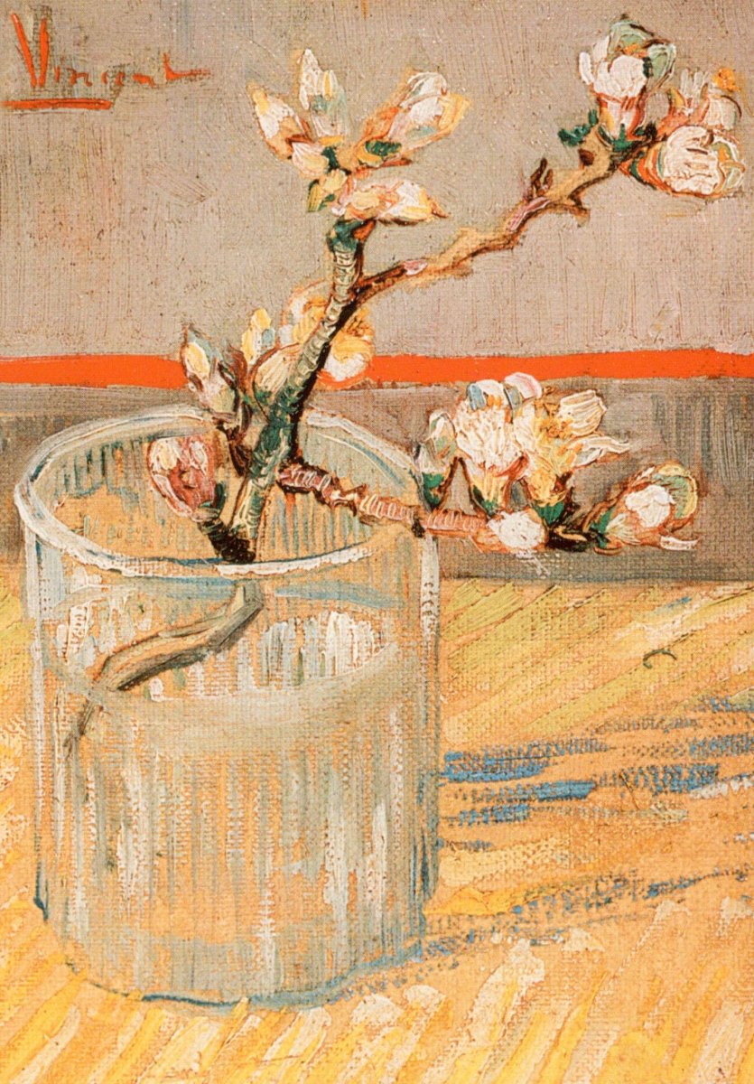 Geburtstagskarte Van Gogh Mandelbaumzweig - Kunstkarte Postkarte Set, Blanko Vintage Dekoration, Impressionismus Malerei Kunstdruck, Ideal zum Sammeln & Schreiben für Kunstliebhaber, Museumsshop