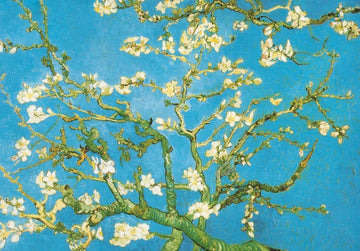 Geburtstagskarte Van Gogh Mandelblüten - Kunstvolle Postkarte mit Blumen & Zweigen, Impressionismus Gemälde, Blau Gelb, für Kunstliebhaber & Sammler, Retro Wanddeko