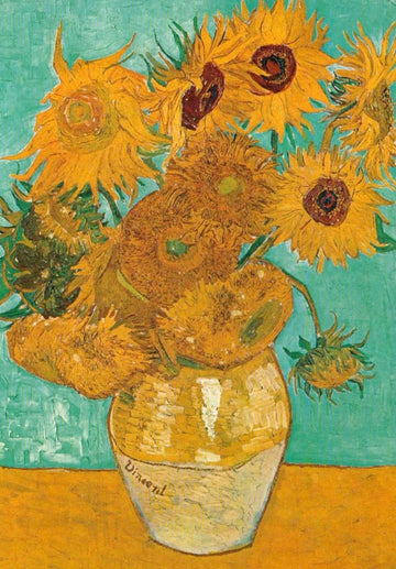 Geburtstagskarte - Vincent van Gogh Sonnenblumen Kunstkarte, Stilleben mit Vase, Gelbe Blumen Kunstwerk, Blanko Vintage Deko, Sammler Geschenk