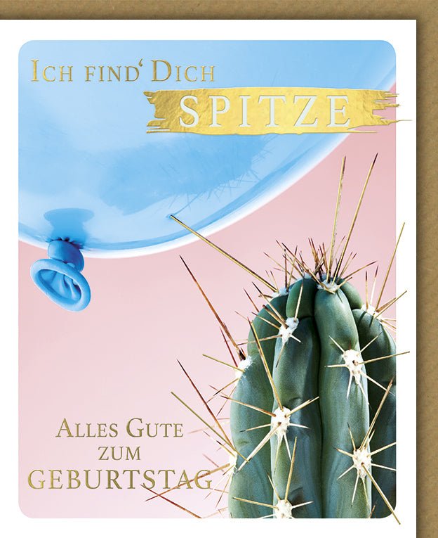 Geburtstagskarte - Witzige Glückwunsch Doppelkarte mit Kaktus - Motiv, Farbenfroh & Humorvoll für Festliche Jubiläumsfeiern