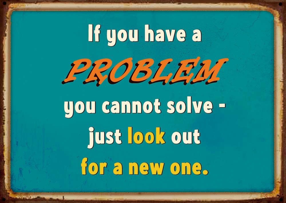 Geburtstagskarte - Witzige Postkarte mit Spruch, Motivations - Humor in Englisch, Vintage Retro Design in Blau/Orange, Wanddeko & Geschenkidee