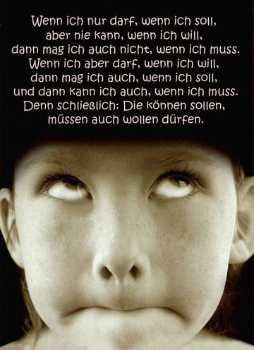 Geburtstagskarte - Witzige Postkarte mit Spruch, Schwarz - Weiß Humor für Kinder, Freche Wortspiele, Selbstbestimmung & Nachdenklichkeit