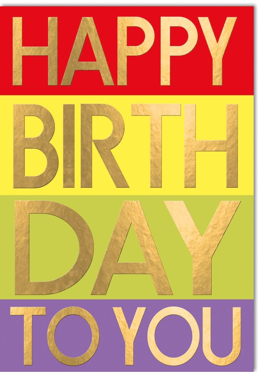 Geburtstagskarte XXL A4 Maxi - Riesige Glückwunschkarte mit Goldenen Buchstaben, Bunte Festlichkeitskarte für Geburtstag & Jubiläum, Großes Geschenk zur Gratulation & Feier - Anniversary Celebration