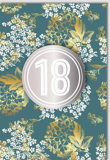 Geburtstagskarte zum 18. - Elegante Doppelkarte mit Silber Applikation, Modernes Design für Volljährigkeit, Jugendliche Feier Dekoration, Glückwunschkarte zur Feierlichkeit des Erwachsenwerdens