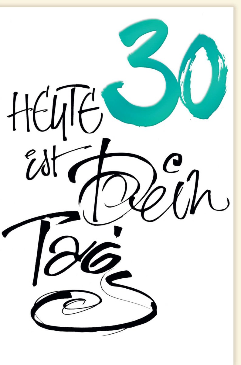 Geburtstagskarte zum 30. Jubiläum – Moderne Glückwunschkarte mit stilvollem Design und Typografie für Runden Geburtstag Feier
