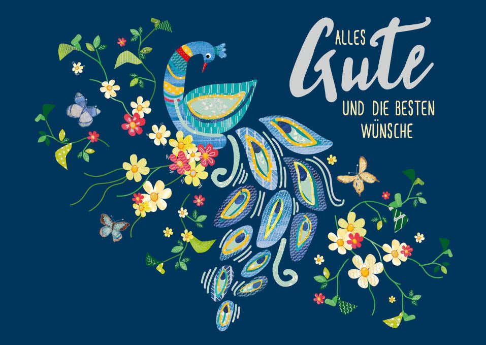 Geburtstagspostkarte Fasan Alles Gute und die besten Wünsche