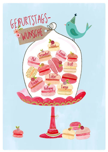 Geburtstagspostkarte Geburtstagswünsche Mut, Gesundheit, Glück