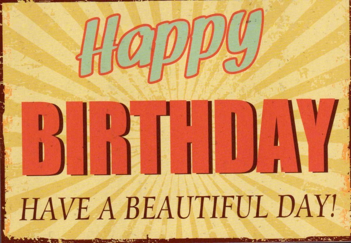 Geburtstagspostkarte have a beautiful day retro