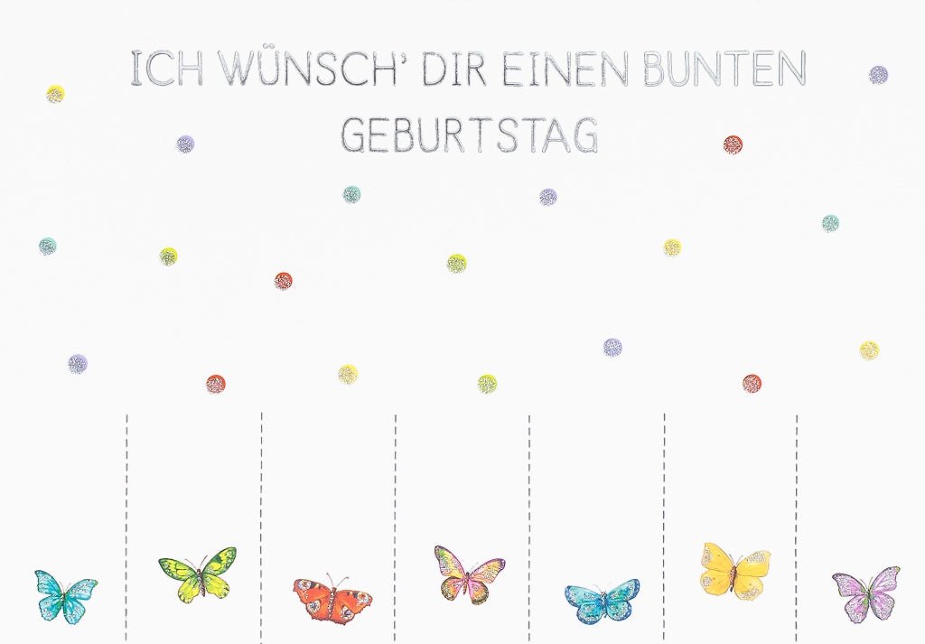 Geburtstagspostkarte Ich wünsch Dir einen bunten Geburtstag!