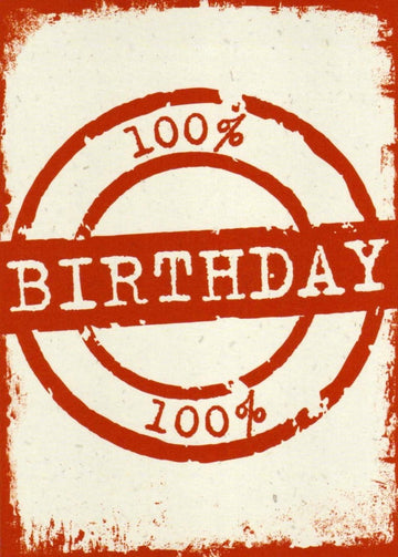 Geburtstagspostkarte retro 100% Birthday