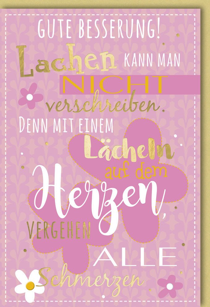 Genesungskarte für Gute Besserung – Aufmunternde Doppelkarte mit Herz & Lächeln, Geschenk voller Hoffnung und Mitgefühl für Erholung & Gesundheit