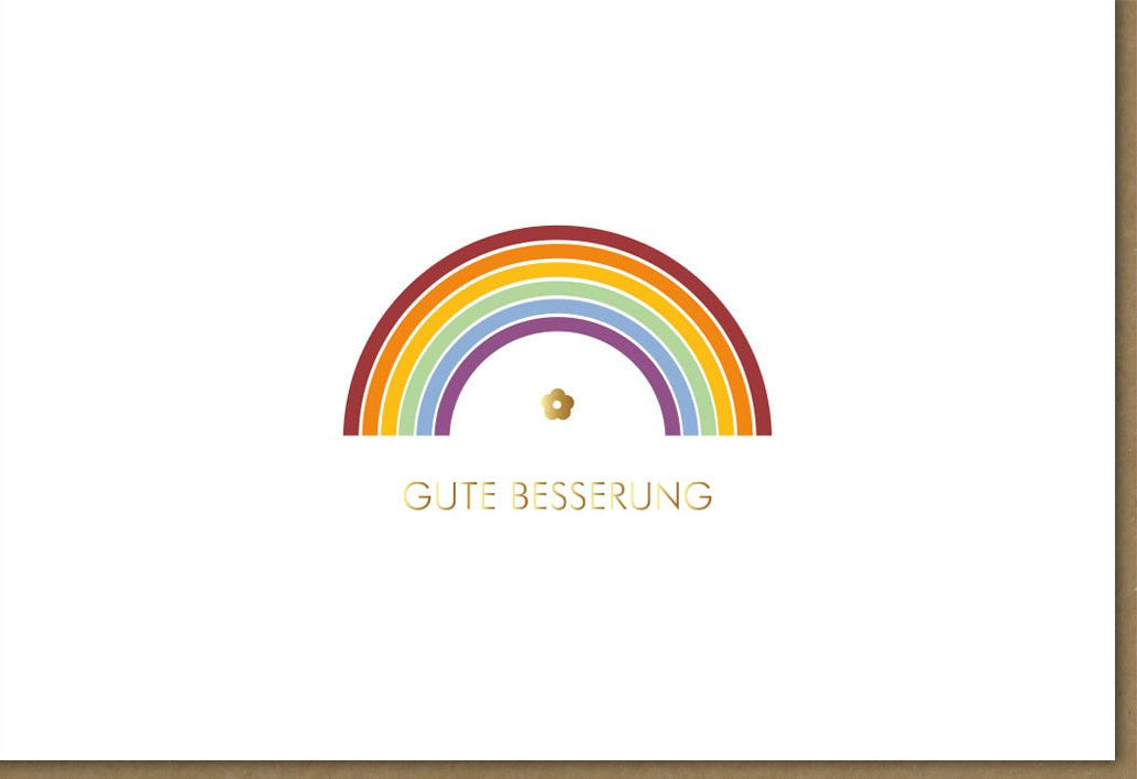 Genesungskarte Midoro - Gute Besserung Regenbogen Design, Farbenfrohe Erholungswünsche für Freunde & Familie, Positiv Kraftvolle Aufmunterung bei Krankheit, Gelbe Recovery Besserungsgrüße voller Hoffnung & Zuversicht