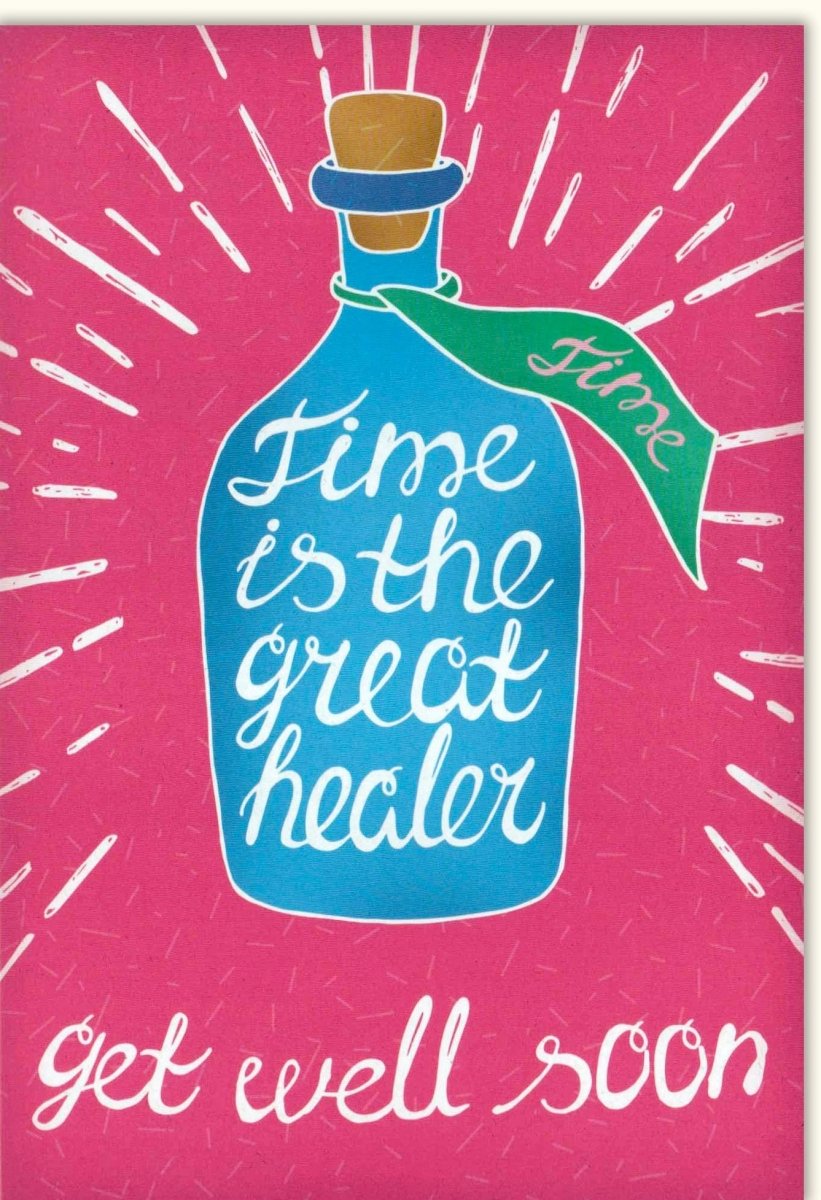 Genesungskarte "Zeit als Heiler" - Aufmunternde Besserungswünsche mit Trost & Hoffnung für Erholung und Gesundheit, Gute Besserung & Recovery Wishes