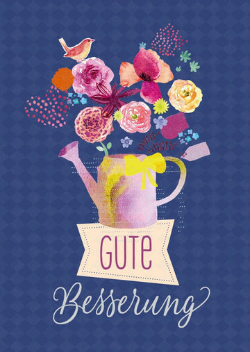 Genesungskarten Illustration Gießkanne Gute Besserung