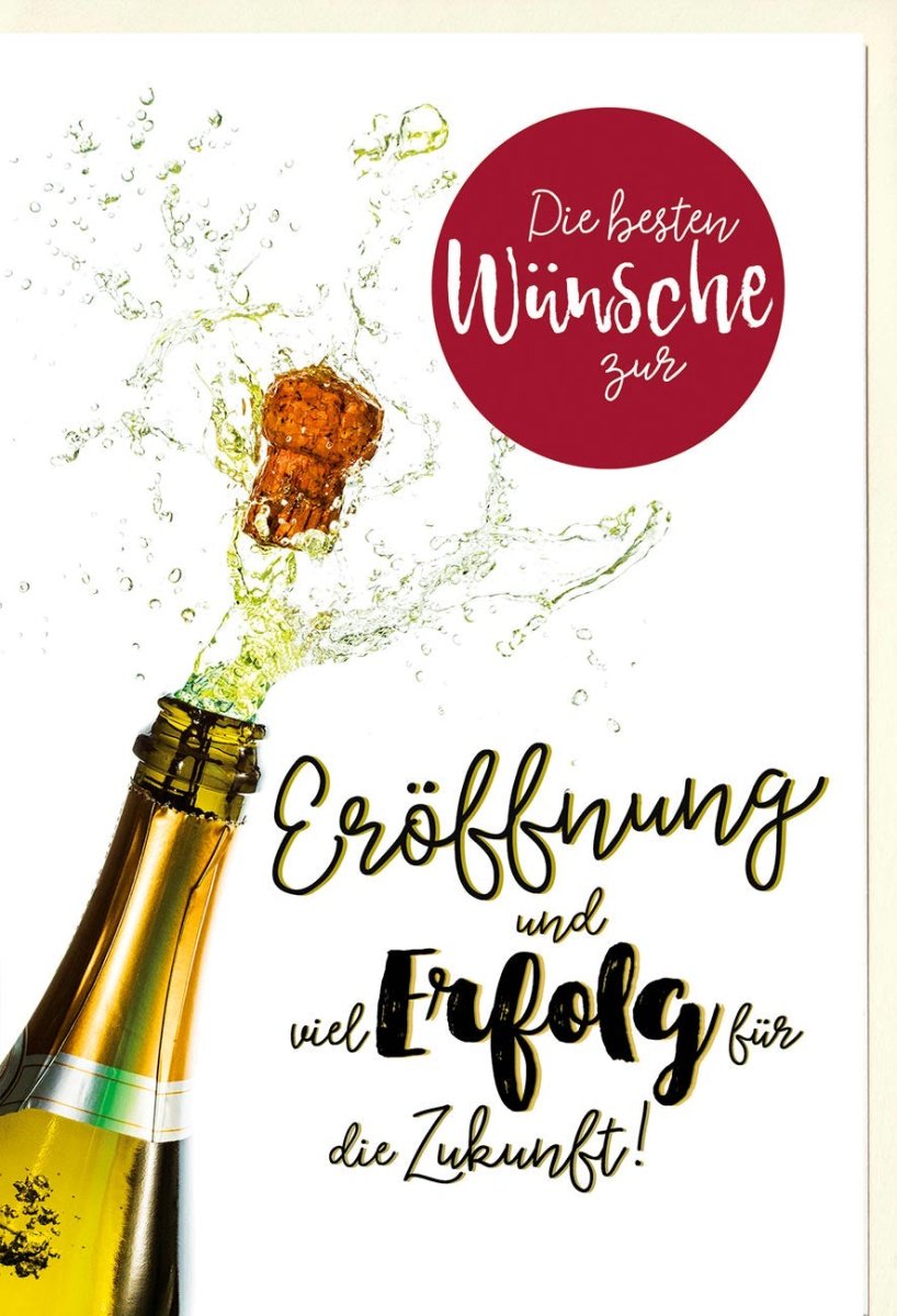 Glückwunsch zur Geschäftseröffnung: Erfolg & Zukunft Doppelkarte - Feier & Sekt Anstoßen für Business Start - ups