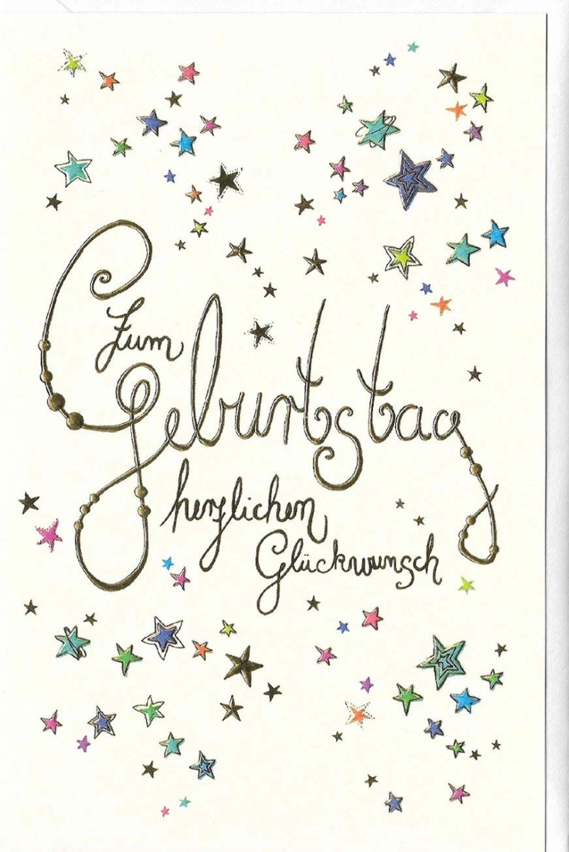 Glückwunschkarte Geburtstag hochwertig: Sterne