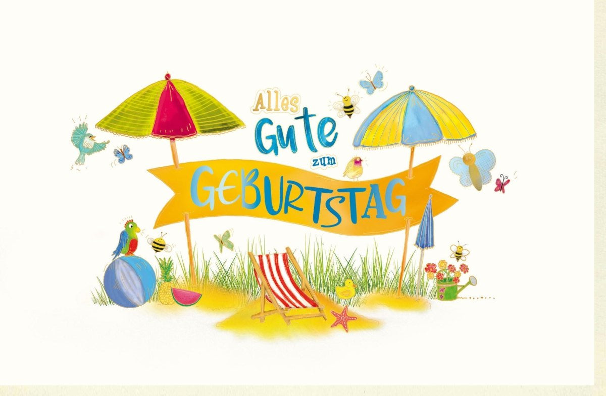 Glückwunschkarte Geburtstag premium: Strand