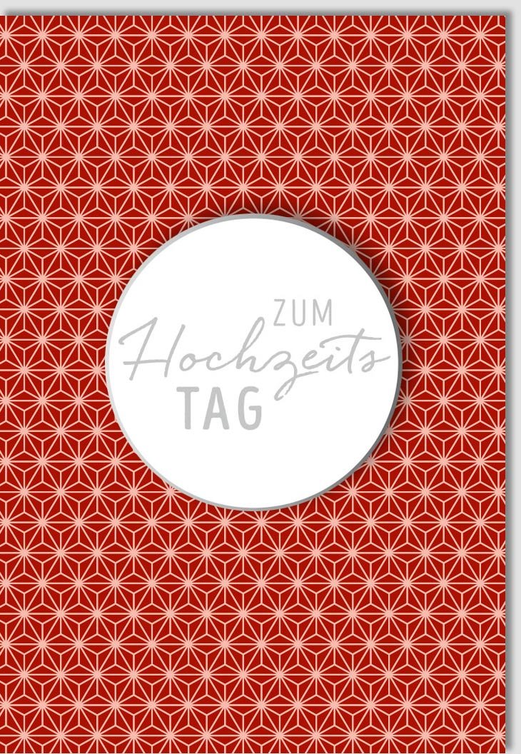 Hochzeitstag Glückwunschkarte mit Roten Sternen Applikation - Liebevolle Jubiläumsfeier Karte, Grußkarte für Anniversary, Congratulations mit Eleganter Dekoration, 210x148mm