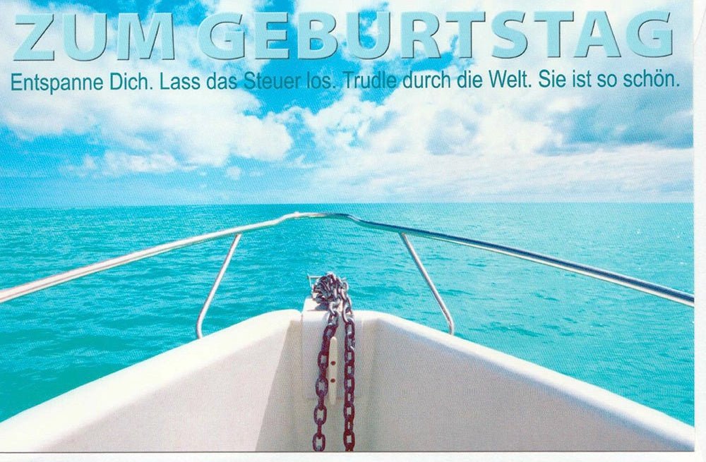 Karte Geburtstag Schiff Entspannung
