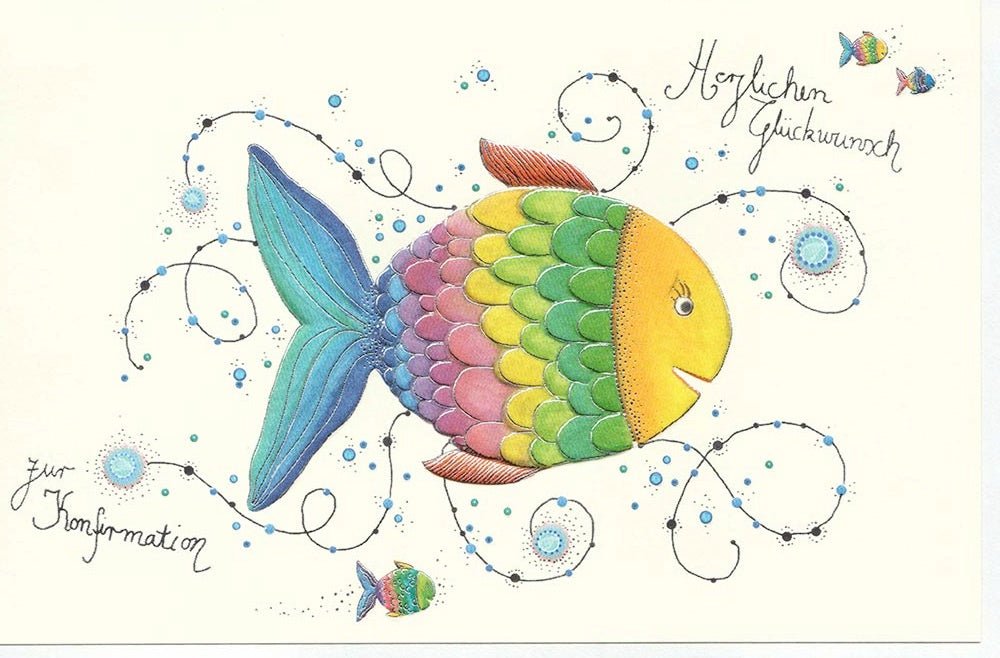 Karte Konfirmation Fische edel