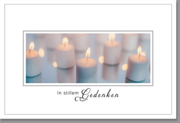 Kondolenzkarte Beileidskarte mit Kerzenmotiv und Schriftzug In stillem Gedenken Trauerkarte für einfühlsame Worte an Hinterbliebene Mit Umschlag